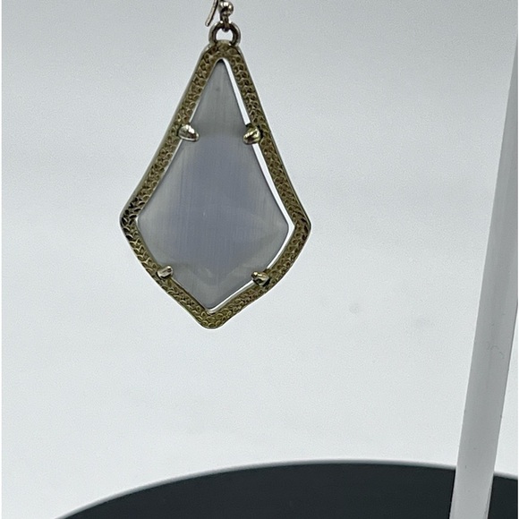 Kendra Scott Alex Slate Cat’s Eye 14K Gold Plated French Wire Earrings - Picture 6 of 12